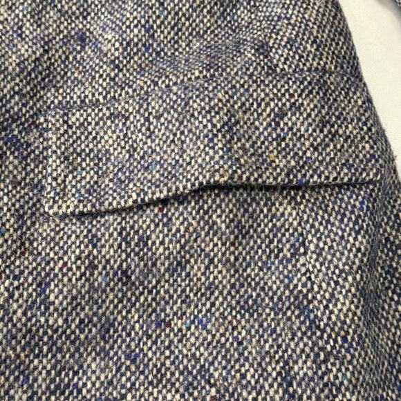 Faconnable Mens Overcoat 40R/50 Italy Blue Pattern 100% Wool Made in Italy $1699 - Picture 3 of 10